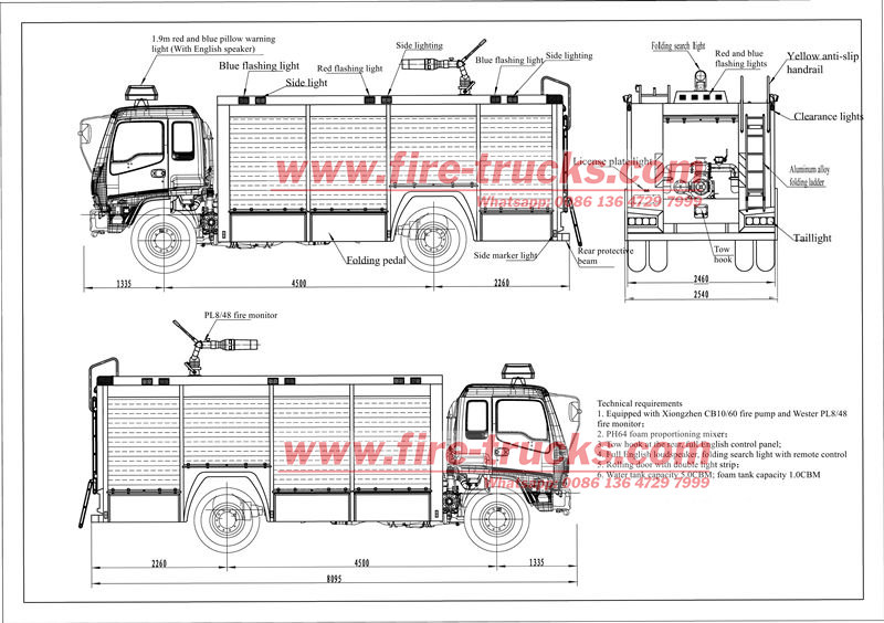 ISUZU GIGA fire truck drawing