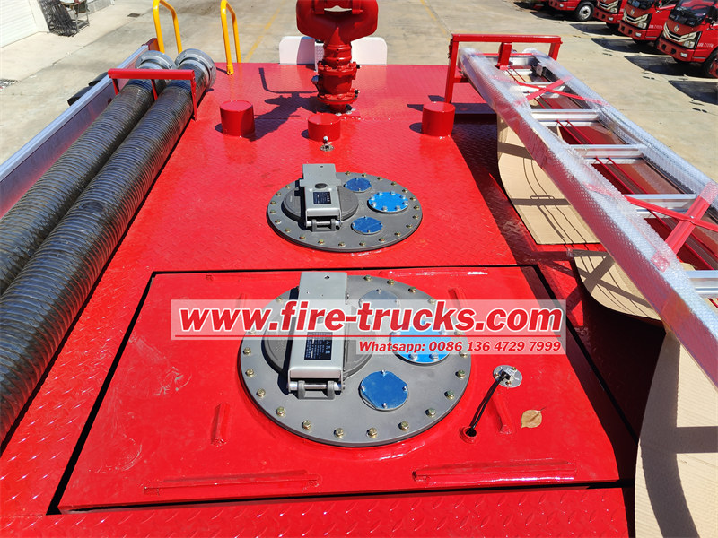 POWERSTAR fire engine top view with ladder and pipeline