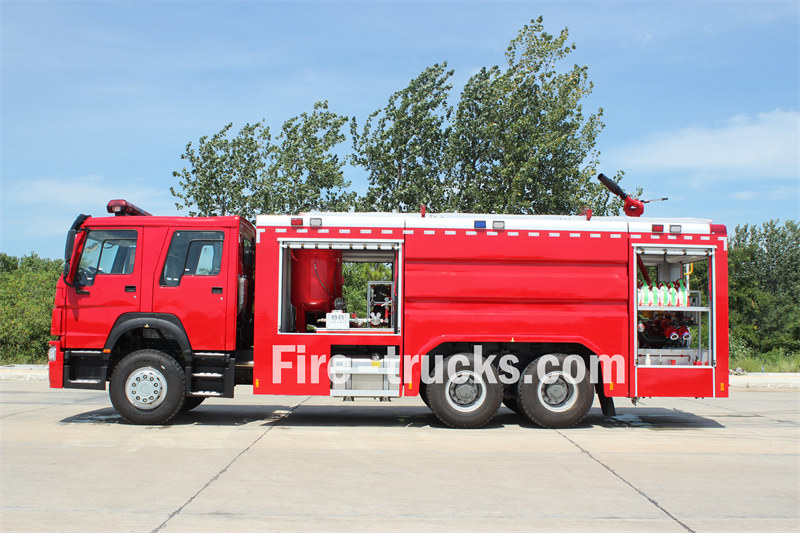 Left side view of HOWO fire engine