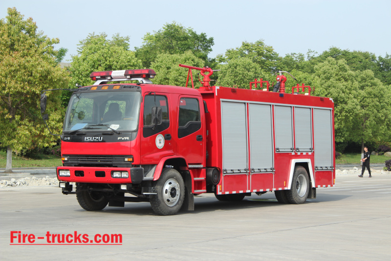 Water foam powder firefighting vehicle factory drawing
