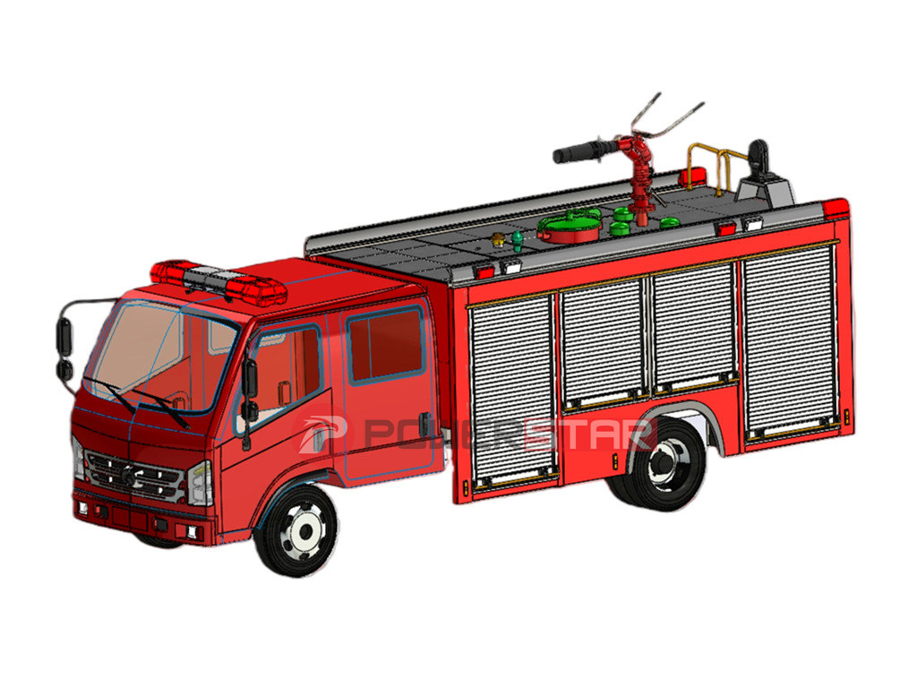 ISUZU 4x4 fire truck 3D drawing ISUZU 4x4 fire truck 3D drawing