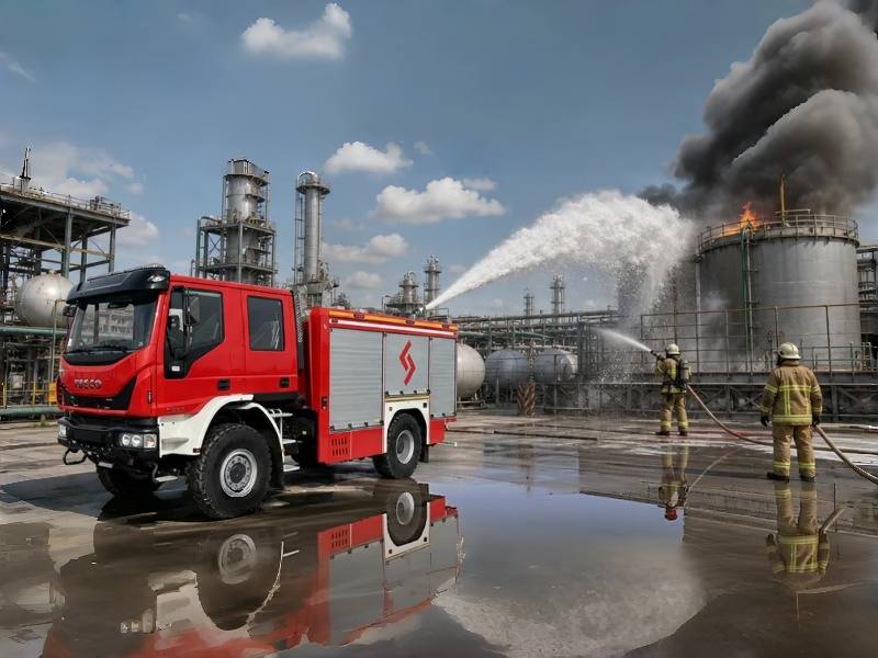 IVECO ML 150E24WS 4x4 Foam Pumper Fire Engine 3850L Water Foam Tank with High PressureAutomatic Transmission for Togo Fertilizer Plant Fire Fighting