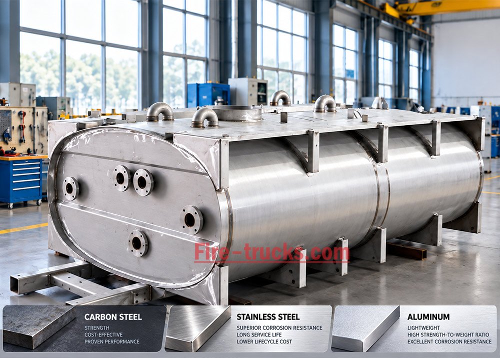 what is the difference between carbon steel stainless steel and aluminum fire truck tanks